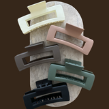 Large Matte Rectangular Claw Clip (5col)