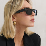 Theo Rectangular Sunglasses in Black