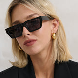 Theo Rectangular Sunglasses in Black