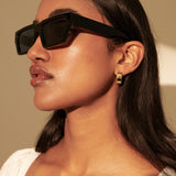 Theo Rectangular Sunglasses in Black