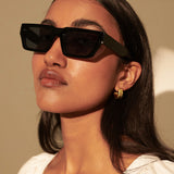 Theo Rectangular Sunglasses in Tort