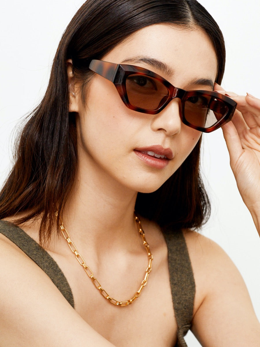 Kimmy Angular Cat-Eye Sunglasses