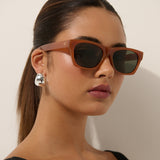 Ria Basic Square Sunglasses in Brown