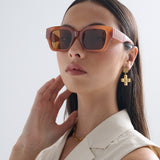 Jollie Angular Sunglasses in Brown