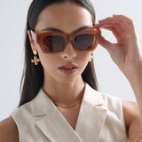 Jollie Angular Sunglasses in Brown