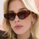 Catie Angular Sunglasses in Tort