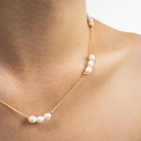 Trio Pearl 18K Gold Plated Necklace