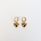 Jules Heart Red 18K Gold Plated Earrings