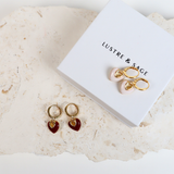 Jules Heart White 18K Gold Plated Earrings
