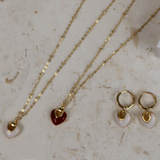 Jules Heart Red 18K Gold Plated Necklace