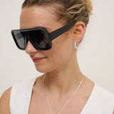 Retro Oversize Square Sunglasses in Black