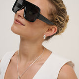 Retro Oversize Square Sunglasses in Black