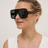 Retro Oversize Square Sunglasses in Black