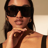 Retro Oversize Square Sunglasses in Black
