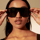 Retro Oversize Square Sunglasses in Black