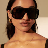 Retro Oversize Square Sunglasses in Black