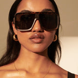 Retro Oversize Square Sunglasses in Tort