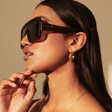 Retro Oversize Square Sunglasses in Tort