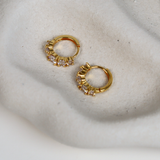Birch Crystal 18K Gold Plated Huggie Earrings