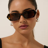 Kaiya Angular Sunglasses in Tort
