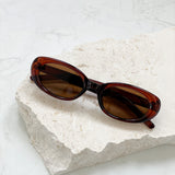 L&S Mardi Oval Retro Sunglasses in Brown