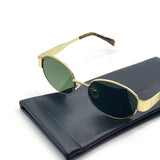 L&S Round Metal Oval Sunglasses in Green