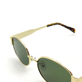 L&S Round Metal Oval Sunglasses in Green
