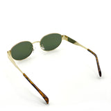 L&S Round Metal Oval Sunglasses in Green