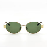 L&S Round Metal Oval Sunglasses in Green