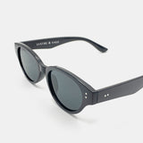 L&S Megan Oval Frame Sunglasses in Black