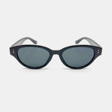 L&S Megan Oval Frame Sunglasses in Black
