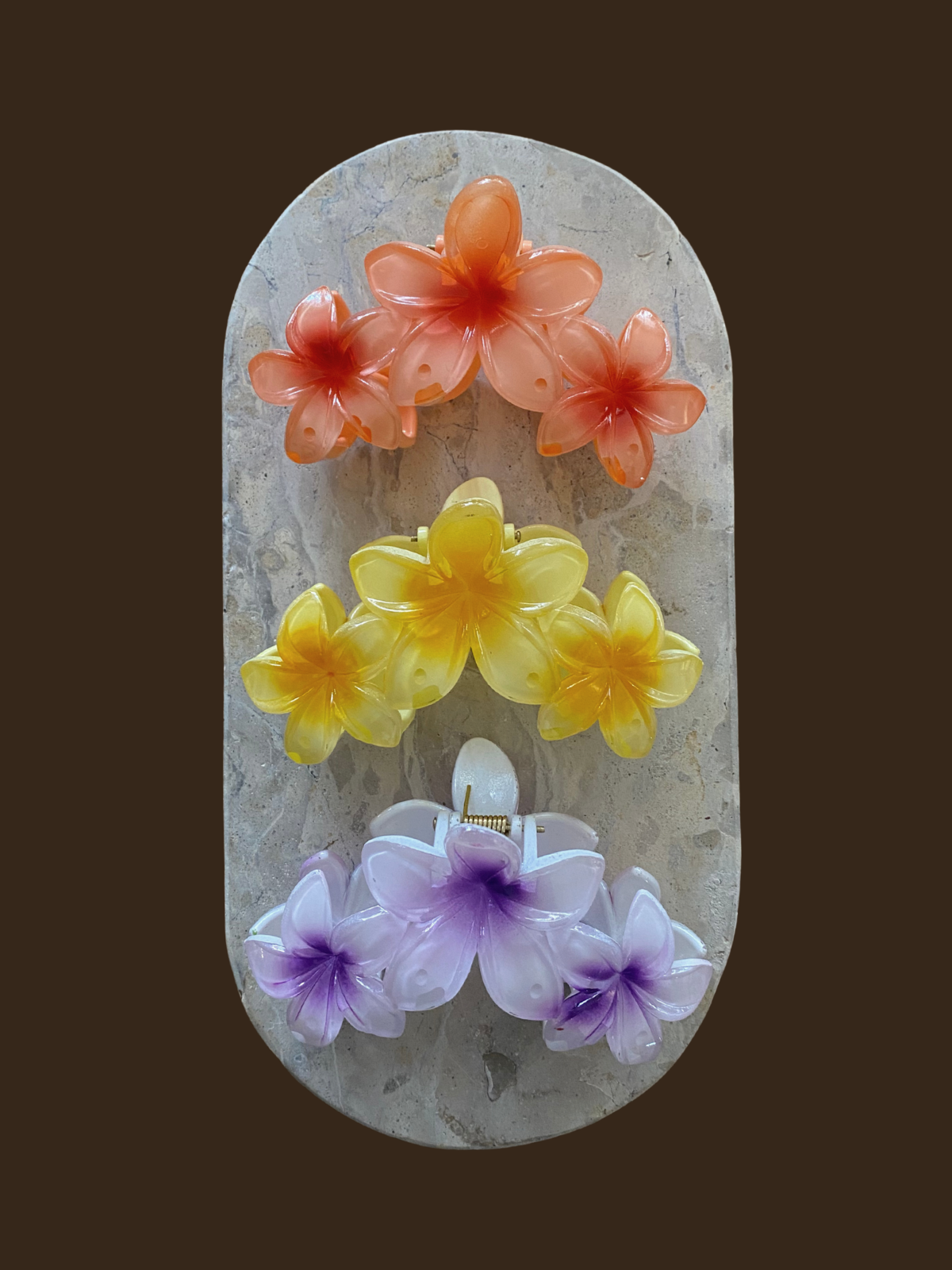 Triple Hawaiian Flower Claw Clip (All Restocked)