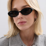 Anderson Oval Frame Sunglasses in Black