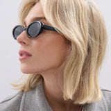 Anderson Oval Frame Sunglasses in Black