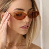 Anderson Oval Frame Sunglasses in Caramel