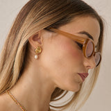 Anderson Oval Frame Sunglasses in Caramel