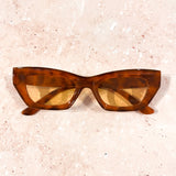 Nova Angular Cat-Eye Sunglasses in Tort