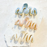 Wave Acrylic Metal Claw Clip (3col)