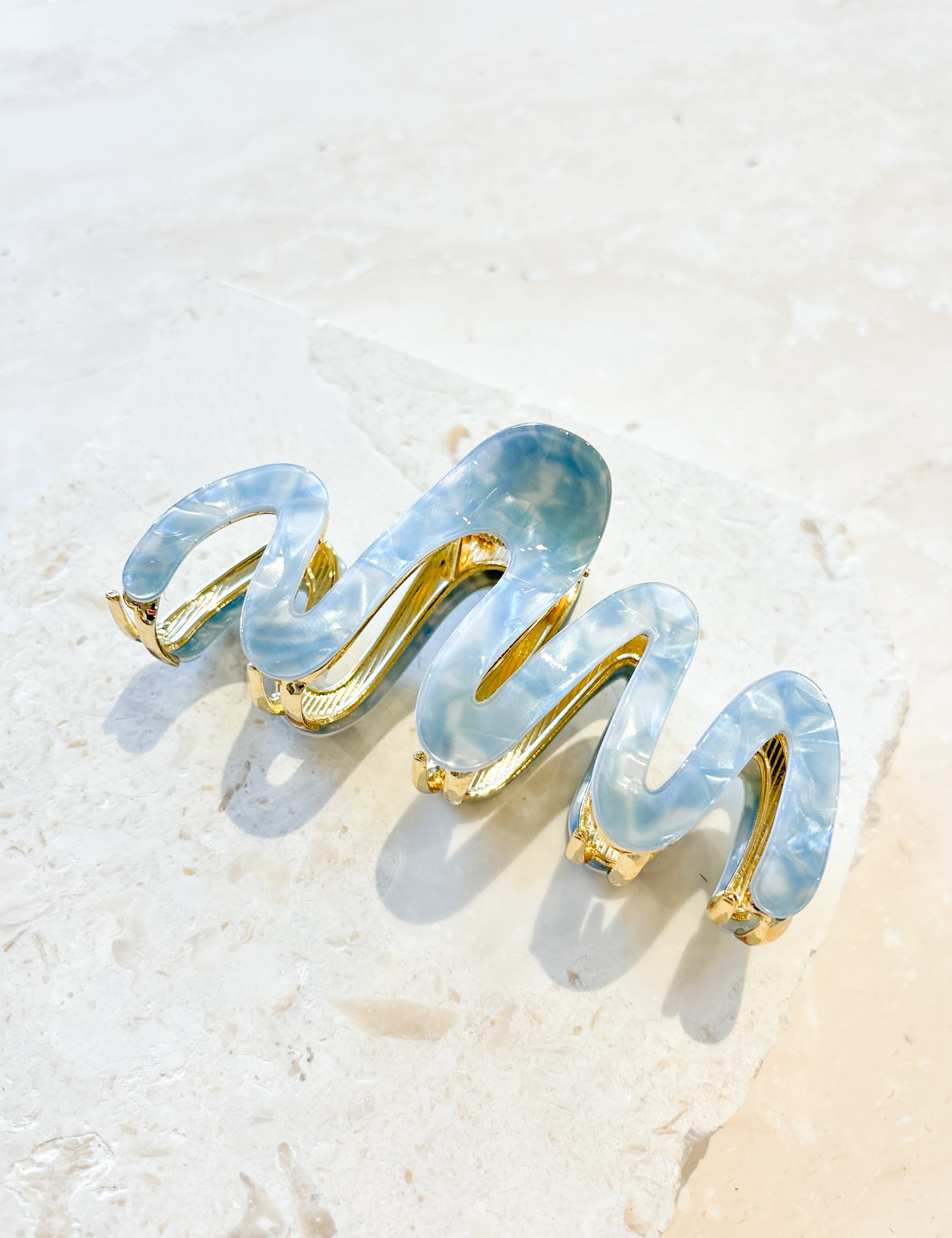 Wave Acrylic Metal Claw Clip (3col)
