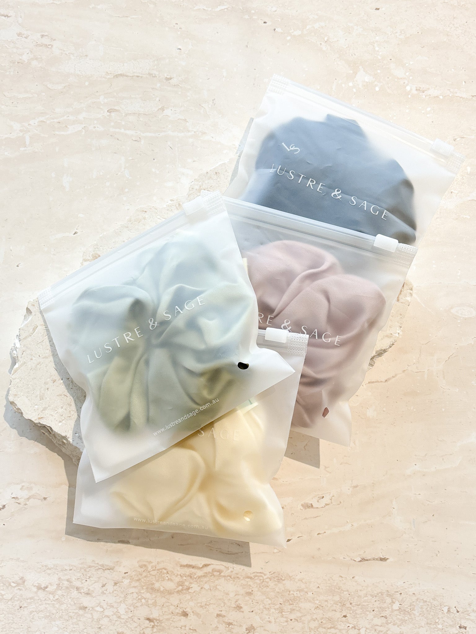 Lustre & Sage Silk Scrunchie in Sage