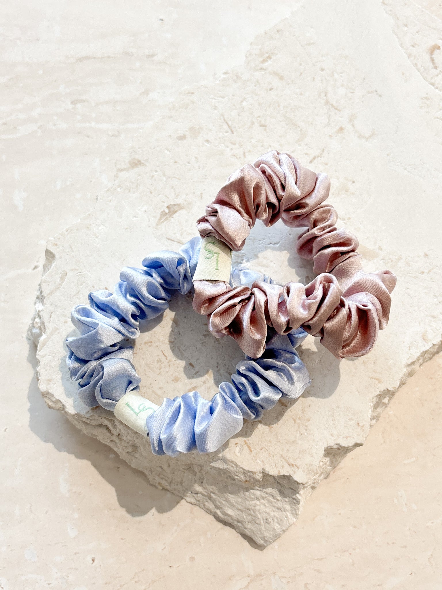 L&S Mini Silk Scrunchie 2pack in Blue&Pink