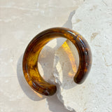 Joey Open Cuff Bangle in Brown