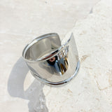 Metal Cuff Bangle in Silver