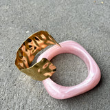 Angular Cuff Bangle in Pink