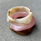 Angular Cuff Bangle in Pink