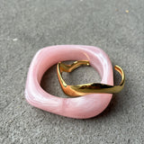 Angular Cuff Bangle in Pink