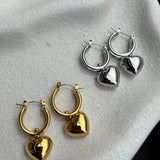 Rome Heart White Gold Plated Earrings