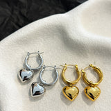 Rome Heart White Gold Plated Earrings