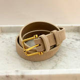Halley Suede Buckle Belt in Stone