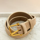 Halley Suede Buckle Belt in Stone